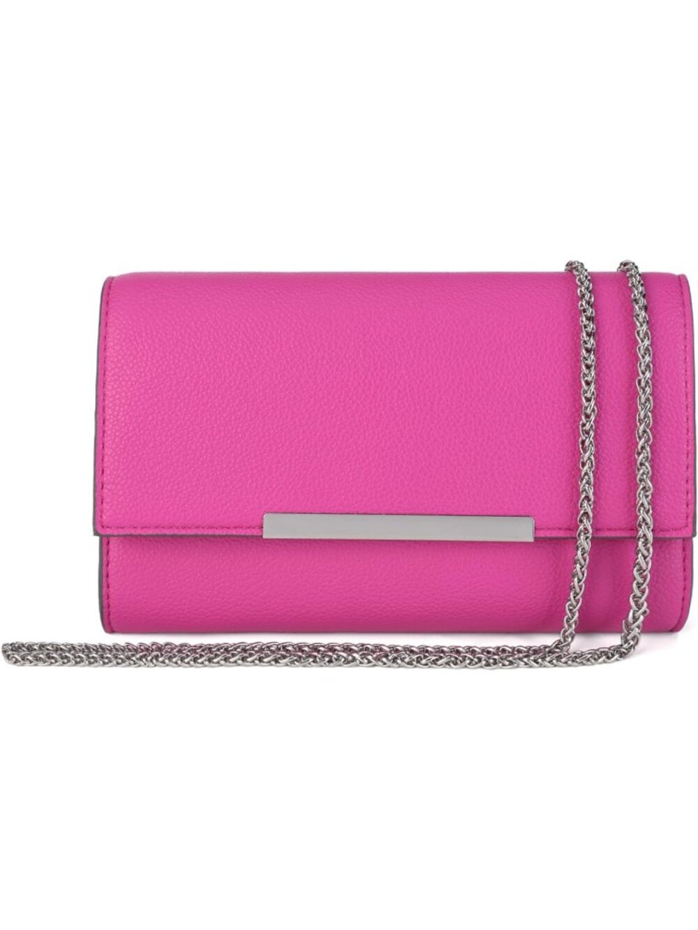 Women’s Fuchsia Pink Clutch Purses Wristlet Vegan Leather Formal Evening Bag